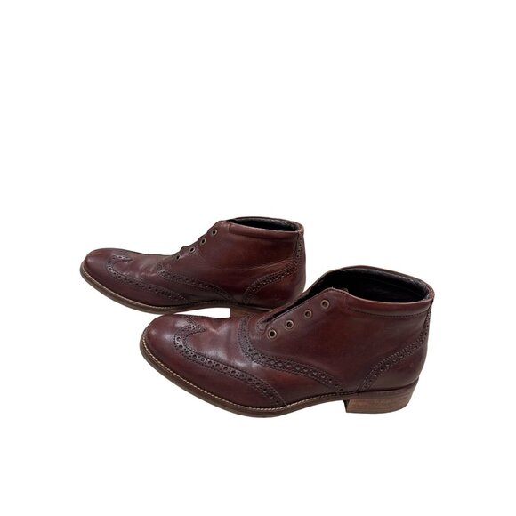 Cole Haan Mens Brown Leather Ankle Wingtip Boots 8M SKU 7796 - Picture 3 of 14